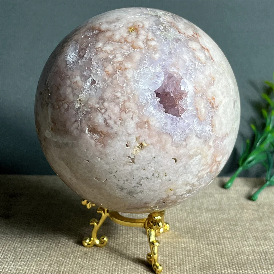 Crystal Natural Pink Amethyst kvet agate guľa Ball Stone Quartz Reiki Gemstone Healing Minerals