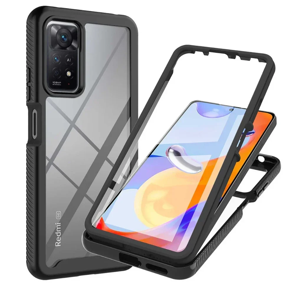 Crystal puzdro pre Xiaomi Redmi Note 12 Pro 5G Pet Front Film Protect Back Cover pre Redmi Note 12s 12r 11S 11e 11 Pro Plus Funda