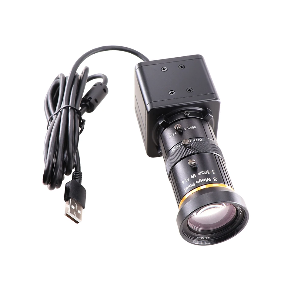 CS 5-50 mm Varifocal 4K H.264 USB fotoaparát 3840x2160 UVC Plug Play WebCam pre Windows Linux Android Mac