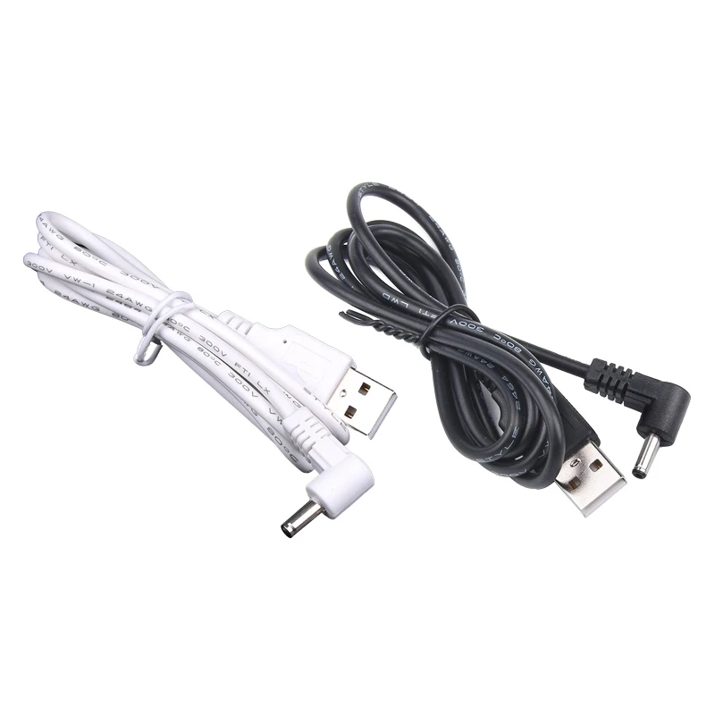 CS1W 1M USB až pre DC 3,5x1,35 mm 90 -stupňový napájací kábel pre USB svetlá ventilátorov USB Karikačné hodinky Radiatory