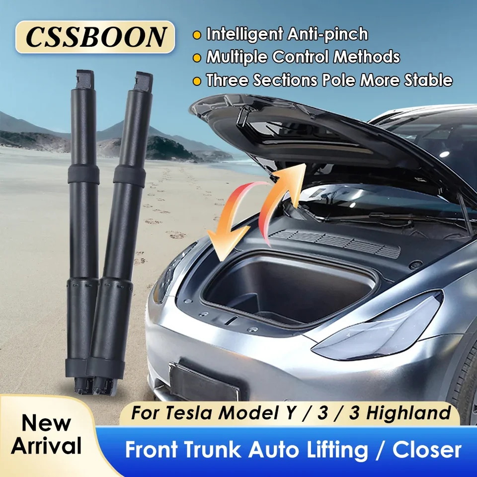 CSSBOON Model 3 y príslušenstvo Elektronické napájanie FRUNK bližšie hladké zdvíhanie prednej brány pre Tesla upravené diaľkové otvorenie