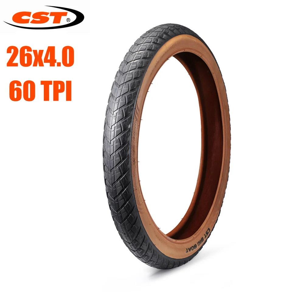 CST 26X4.0 Pneumatika na bicykli 26x4 tukových bicyklov Fatbike Electric Pneuľká snehová pneumatika 60TPI hnedá hrana pokožky