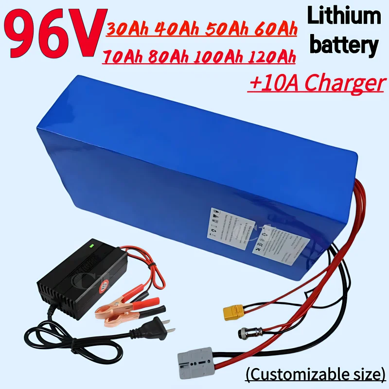 CT 96V 60AH 80AH 100AH ​​30AH 40AH lítium iónovej batérie Li Ion 26S BMS pre 5000 W motorový motocykel motocykla AGV + 10A nabíjačka.