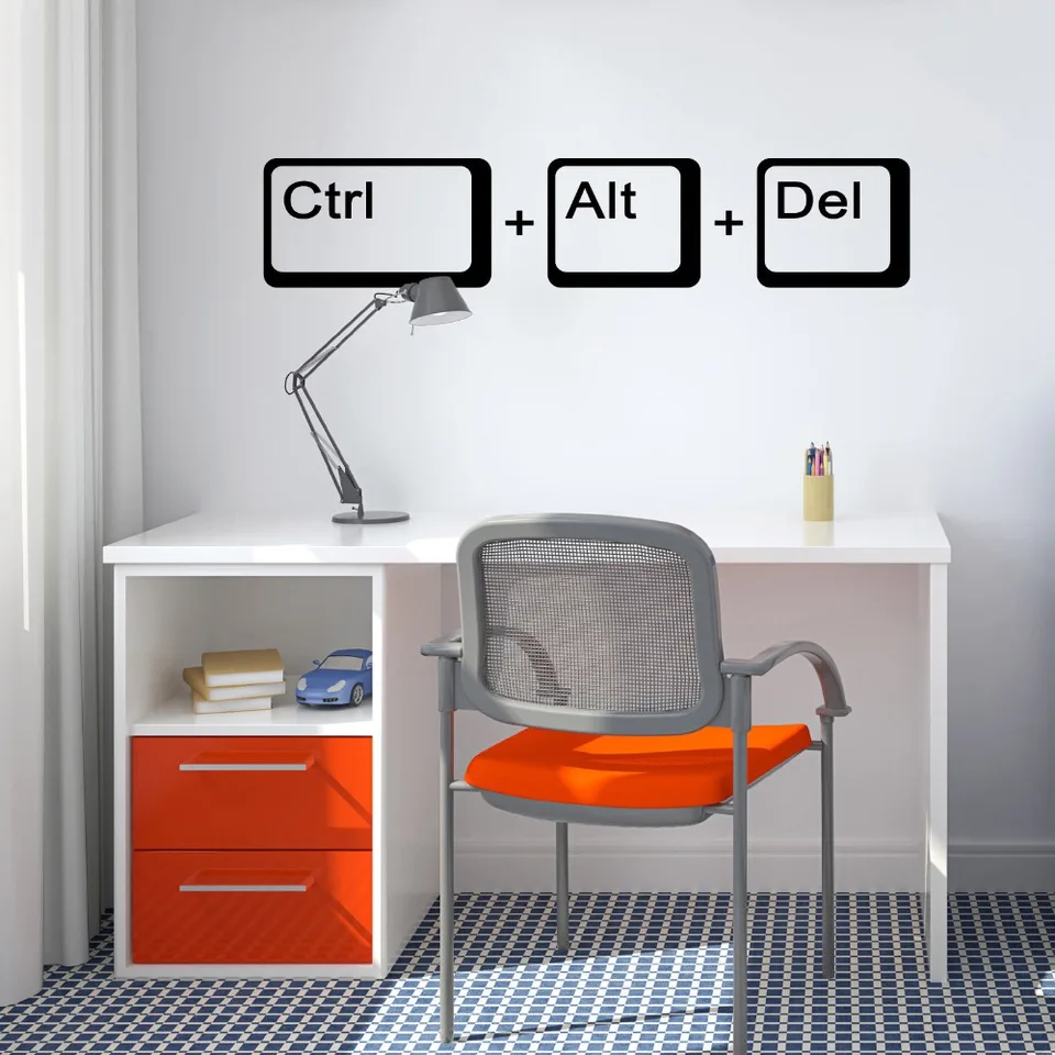 Ctrl alt del Computer Geek Science Wall Decal School Detská izba Geek NAPOHLOD Science Inšpiratívna citácia Nálepka na stenu vinyl dekoráciu