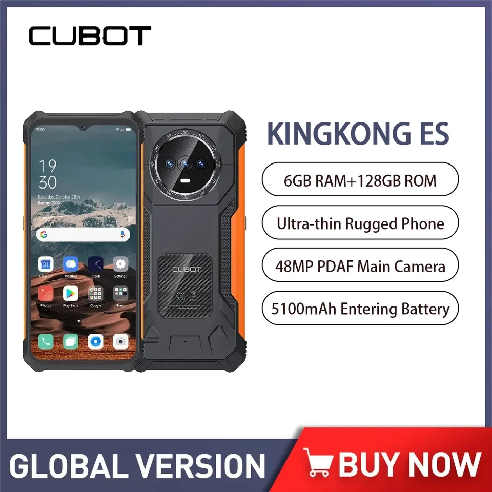 Cubot Kingkong Es 4G Rugged Smartphone Android 14 6 GB+ 128 GB Mobilný telefón 48MP 5100MAH 6,56 