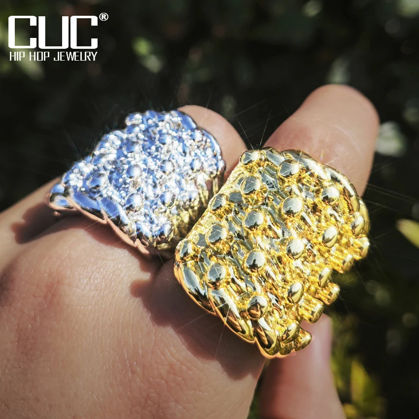 CUC Lava Ring 50G Pevná ťažká medená módna muži Hip Hop Rings Nedal