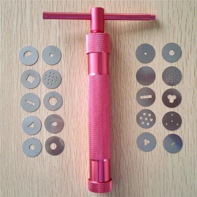 Cukor Paste Extruder Craft Gun W 20 Tips Clay Craft Cukor pasta extruder fondant tortu sochárka Polymér náradie koláčová socha pištoľ