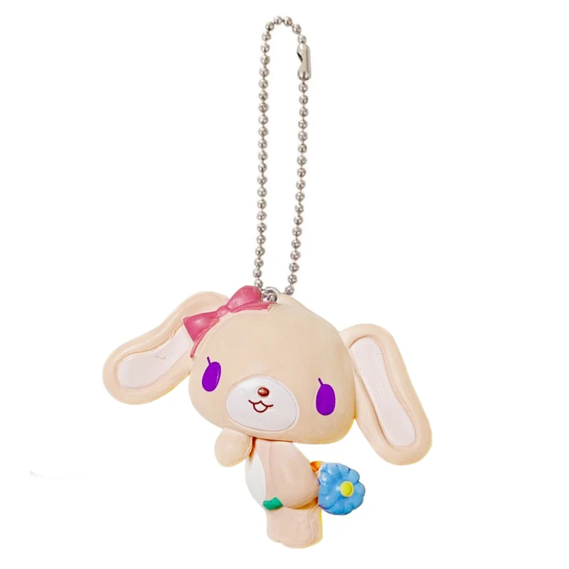 Cukorbunnies Momousa Keychain Pink Rabbit PVC Ball Reťaz Kawaii Roztomilé malé kľúče maskot Kláves