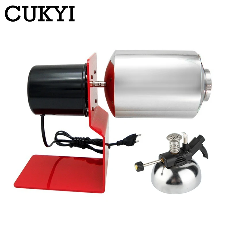 Cukyi Electric Coffee -Kávová pražička z nehrdzavejúcej ocele Nástroje na pečenie zrno Sušte matica Roasting stroj na bubnový plynový sporák ohrievanie nás