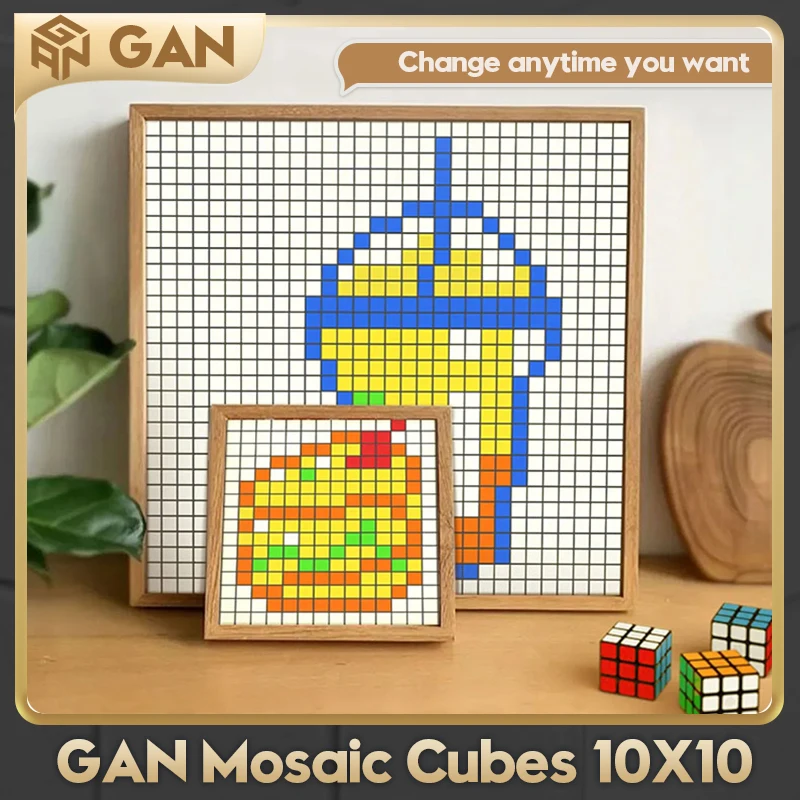 [Cupefun] Gan Mosaic Cubes 10 DIY Puzzle Magic Cube Magnetic 10x10 Creative Cube Mosaic Dekoratívne maľby hračiek pre deti