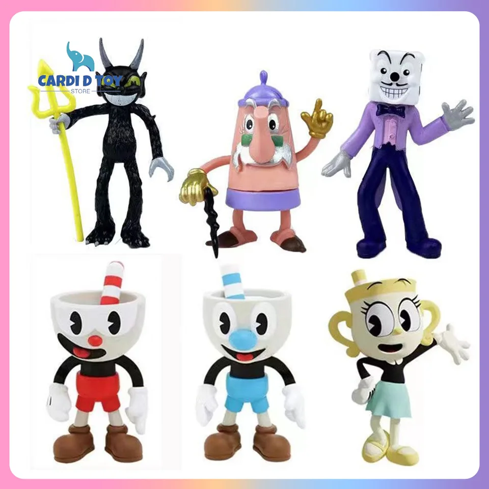 Cuphead Game Action figure Mugman Cuphead Model Model socha diabol kocky Cartoon Anime figures anime periférie módne detské hračky