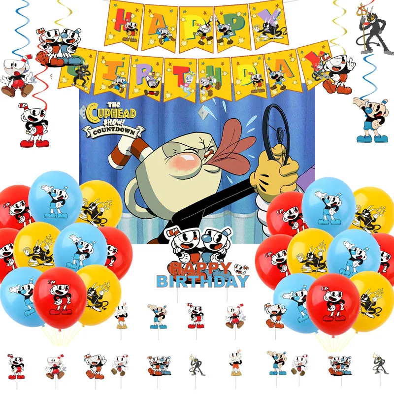 Cupheade pozadie bábätká narodeninová oslava dekora