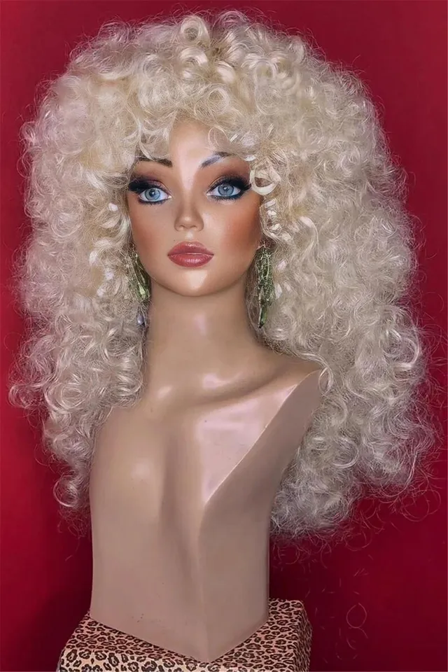 Curly Disco Wig: Studio 54 Parochňa, parochňa Wig W, parochňa kostýmov, parochňa drag queen