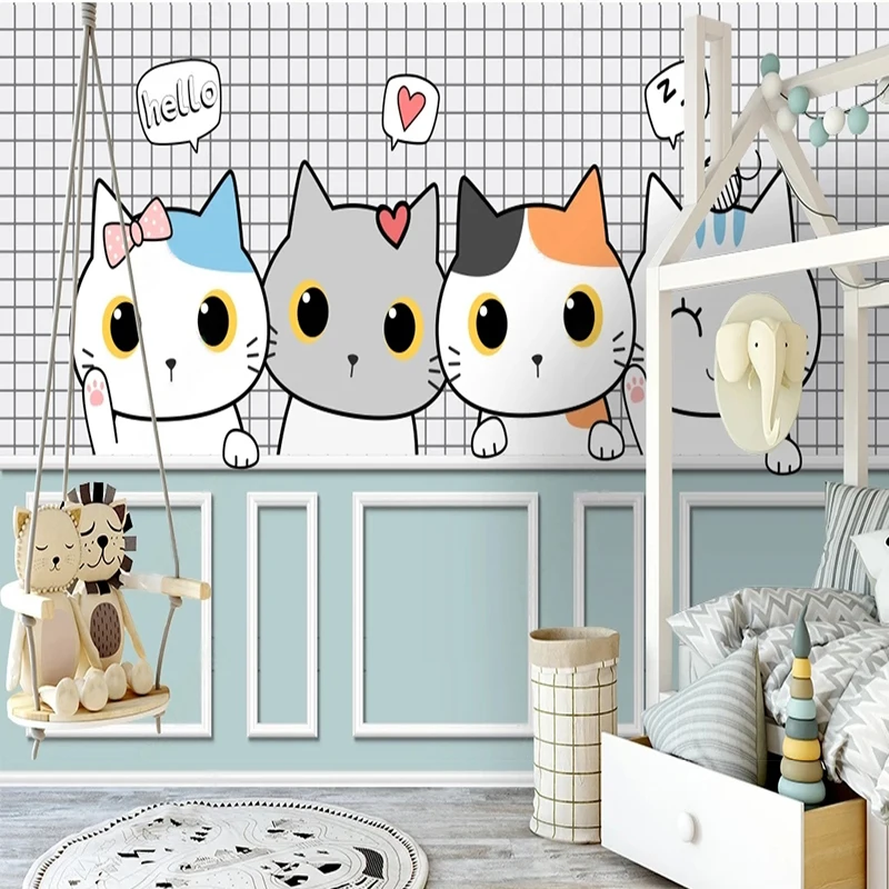 Custom Any Size 3D Wallpaper Modern Minimalist Nordic Hand-Painted Cartoon Children's Room Background Wall Paper Papel De