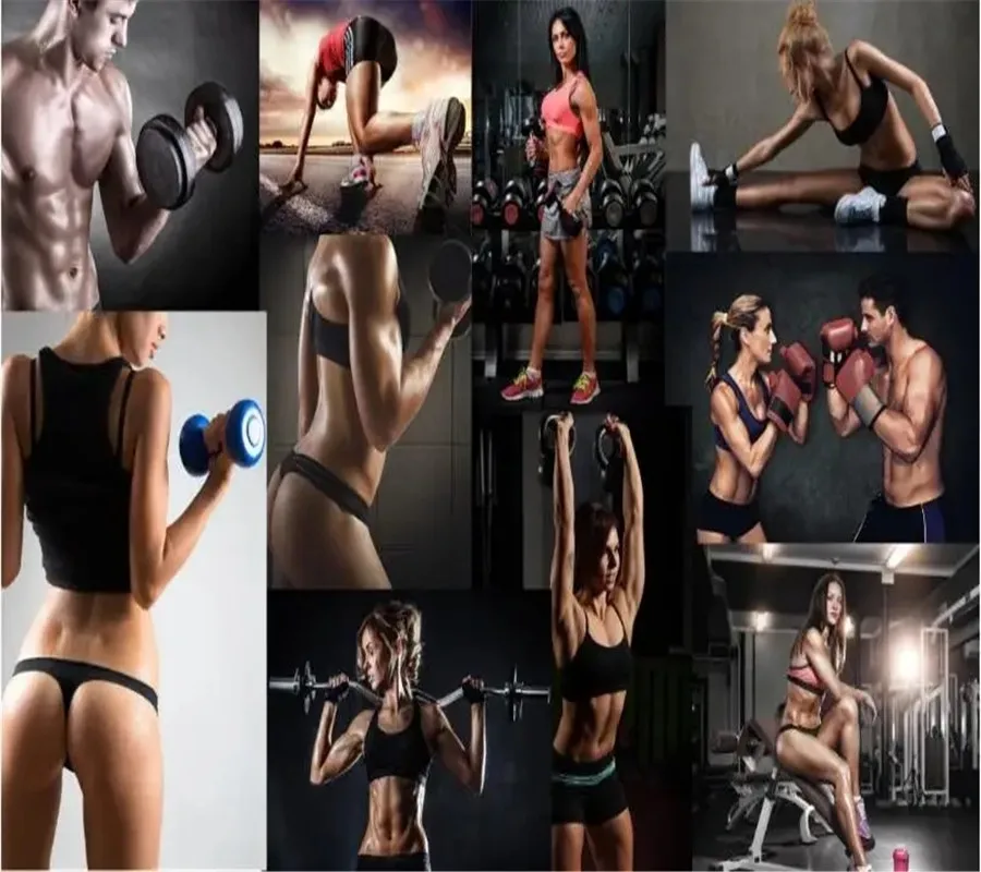 Custom Beauty Salon Fitness muži a ženy nepremokavé veľké veľkosti plagát Photo stena módne obchodné pozadie stena