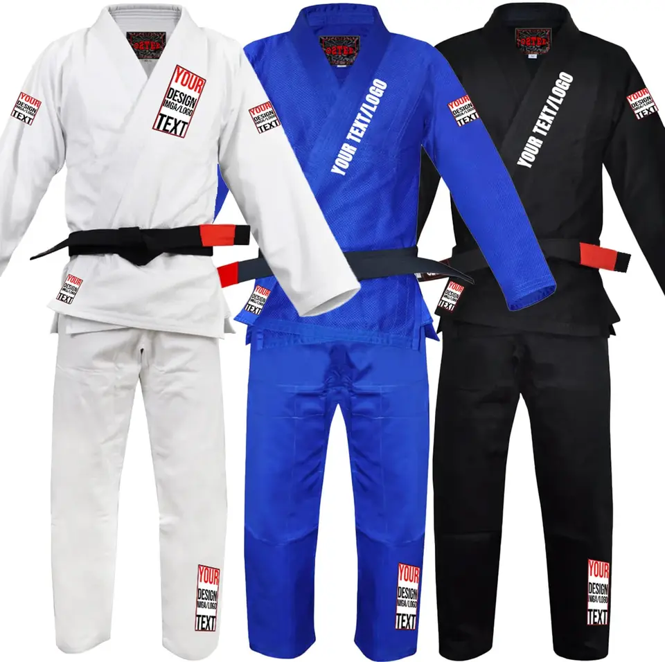 Custom BJJ GIS pre mužov Ženy mládež - brazílska jiu jitsu gi uniforma ľahká tkanina pre súťažnú prax