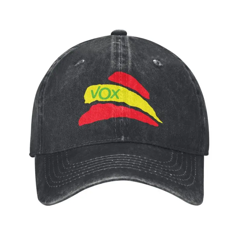 Custom Cotton Vox Španielska vlajka baseballová čiapka pre mužov Ženy nastaviteľné dospelé Španielsko Politické večierky klobúk klobúk jar
