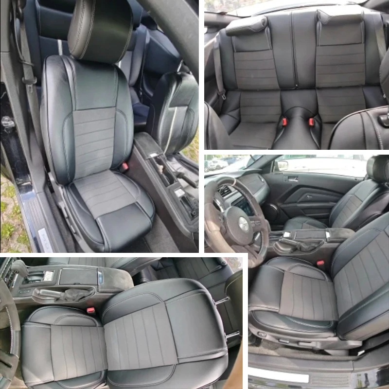Custom Fit for 2012-2014 Mustang Coupe Autbes Autbes Sedadlá v plnom rozsahu trvanlivej kože napa v strede pre Ford Mustang