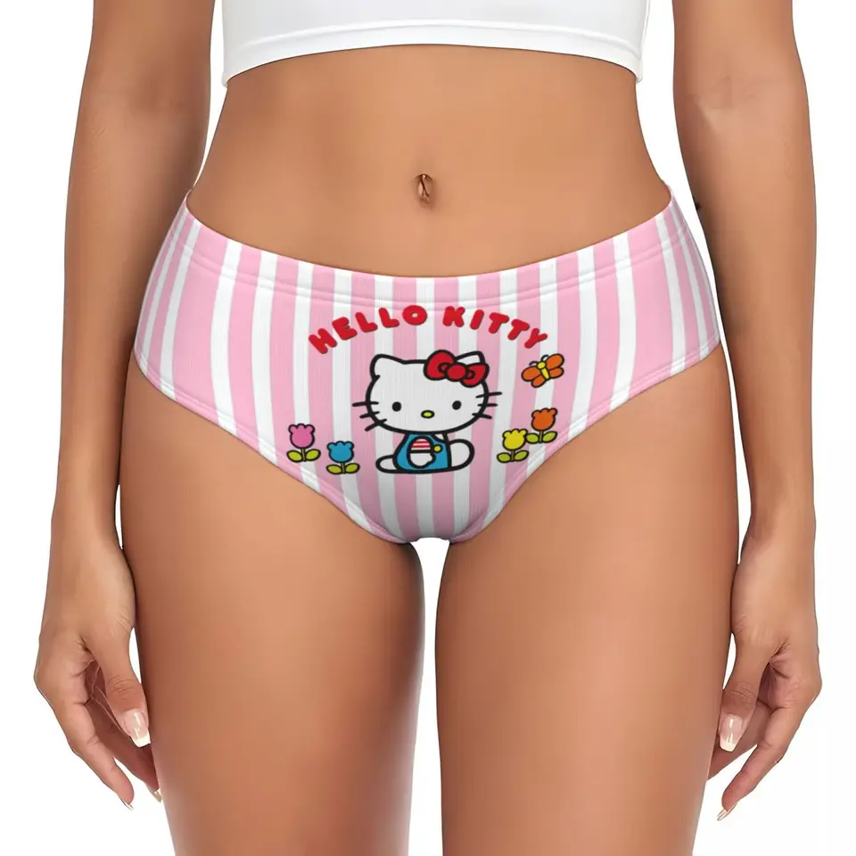Custom Hello Kitty Cat Briefs spodná bielizeň dámske dámske priedušné anime kreslené nohavičky