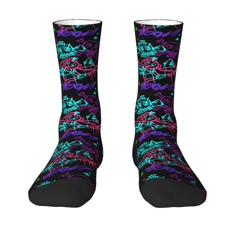 Custom Jinx Monkey Graffiti Mens Crew ponožky Unisex Fun 3D tlač ligy Battle Game Legendy Arcane Dress ponožky