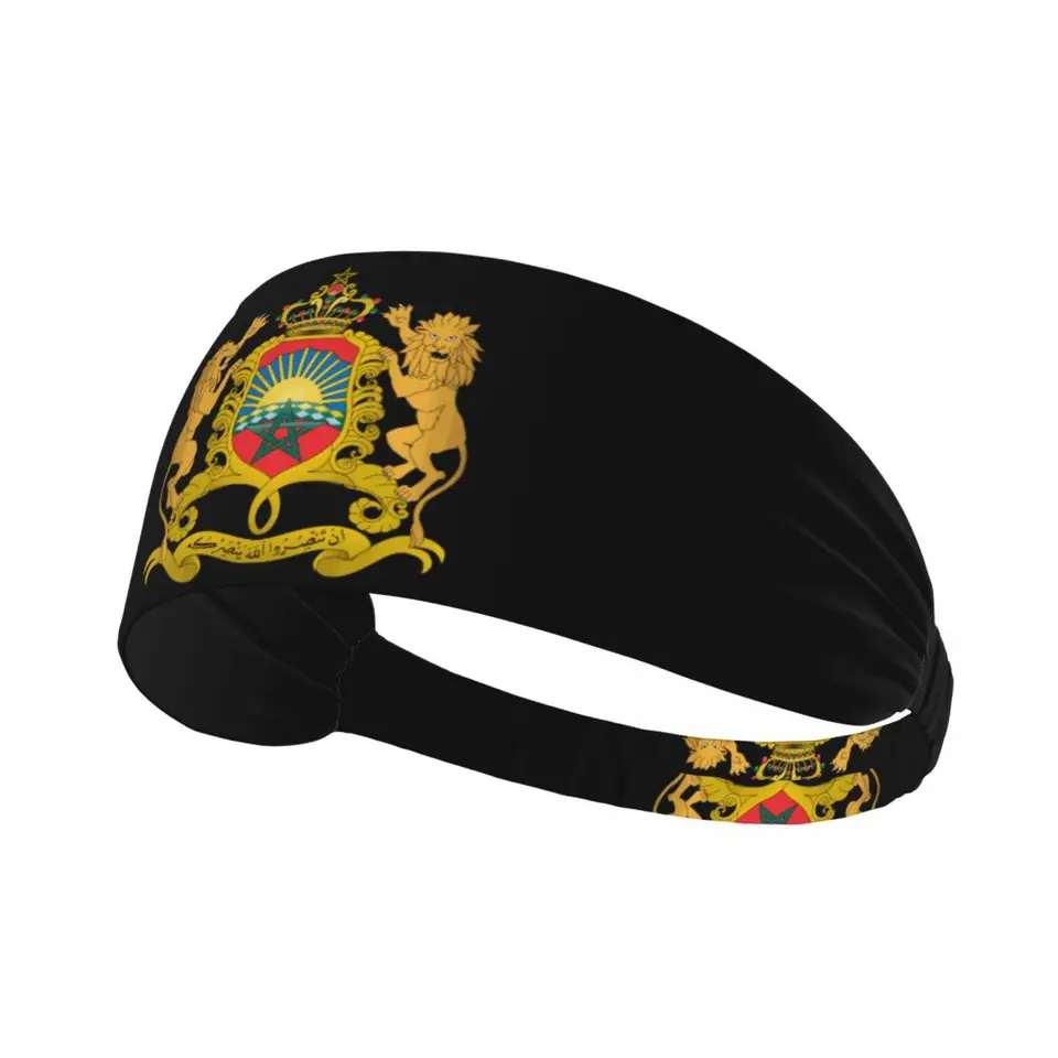 Custom Kingdom of Marocco Sports Swearband pre tréning Marocké vlastenecké rýchle sušenie čelenky Ženy Men