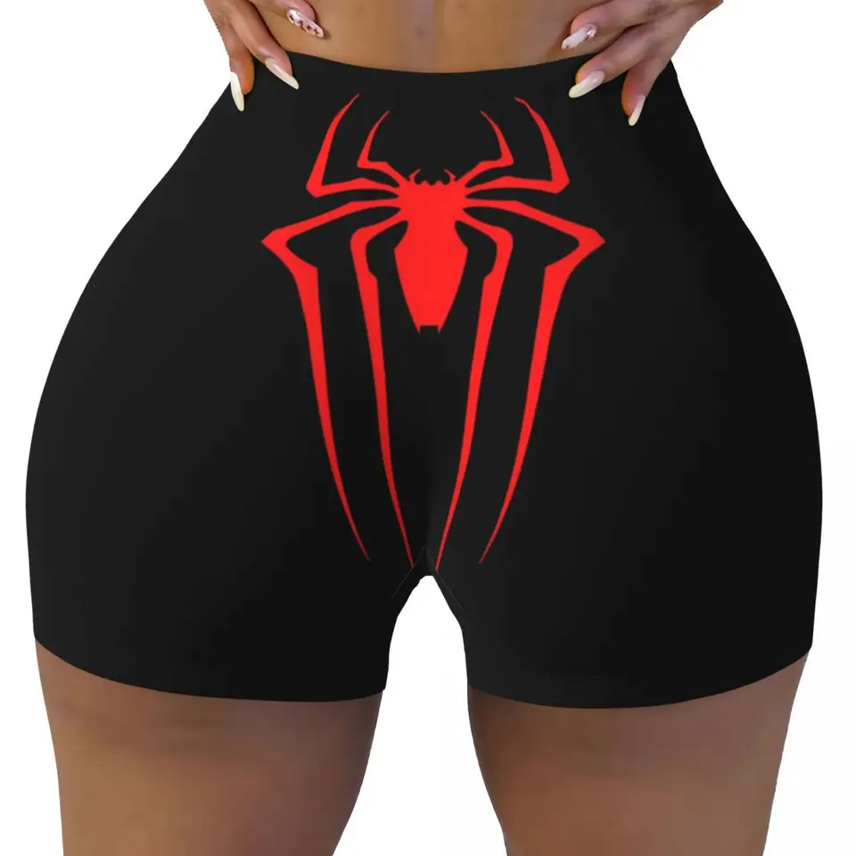 Custom Red Spider Man Biker Running Shorts Dámske cvičenie jogy šortky