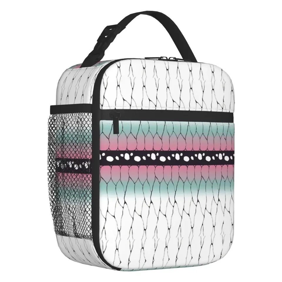 Custom Shinobu Kimono Pattern Demon Slayer Obed Bag Muži Ženy Tepelný chladič izolovaný obedový box pre deti