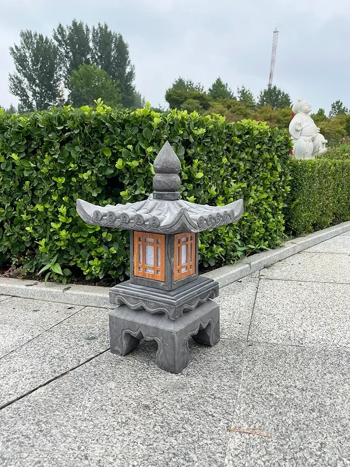 Custom Stone Lamp Courtyard Antique Chinese Solar Lantern Qingshi outdoor Lawn Carbide vápnik