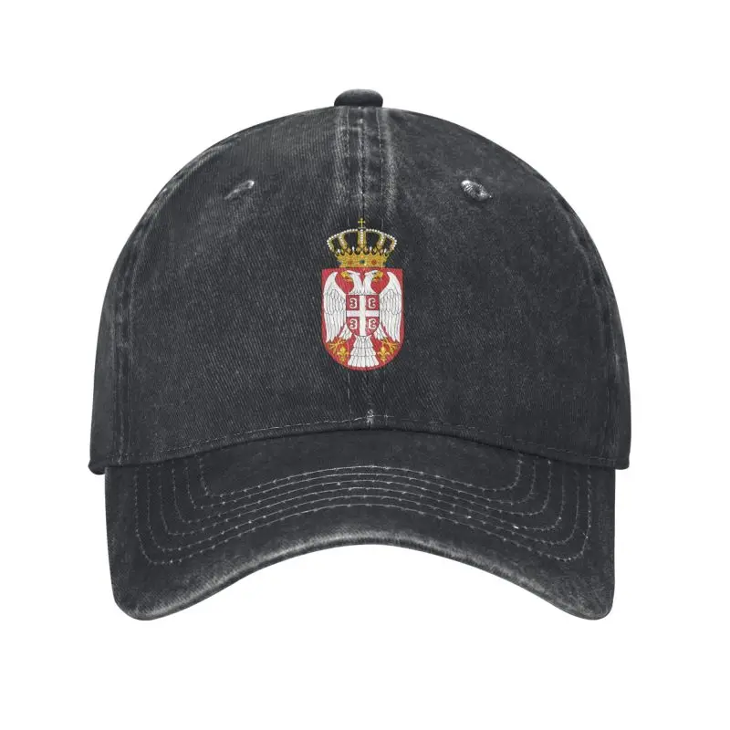 Custom Unisex Cotton Coat z Arms of Srbia baseball čiapka Dospelý srbský srbský hrdý nastaviteľný otec klobúk Men ženy hip hop