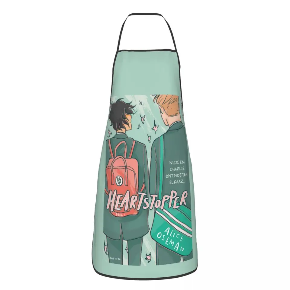 Custom Unisex Heartstopper Charlie a Nick Bib zástera Dospelé ženy Muži šéfkuchár Tabier kuchyňa na varenie kuchynského záhradníctva