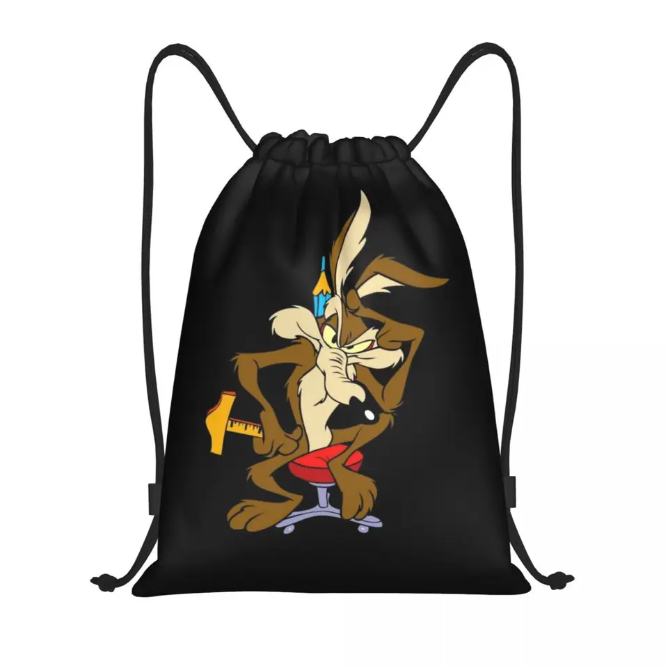 Custom Wile E. Coyote a Road Runner Anime Replace batoh ženy Men Gym Sport Sackpack prenosný výcvik vrecka vrecka