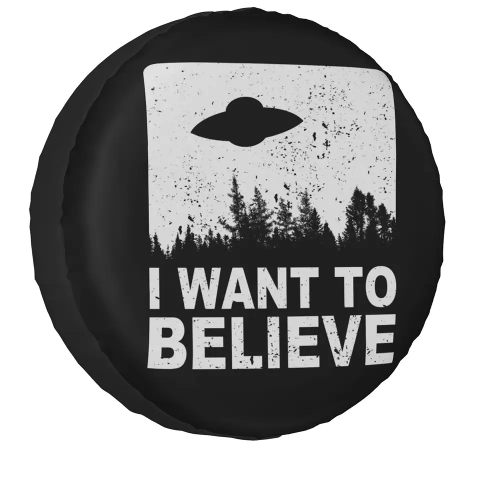 Custom X súbory, ktoré chcem veriť krytu náhradného pneumatiky pre Jeep Pajero Aliens UFO Area 51 Automobilové kryty 14 