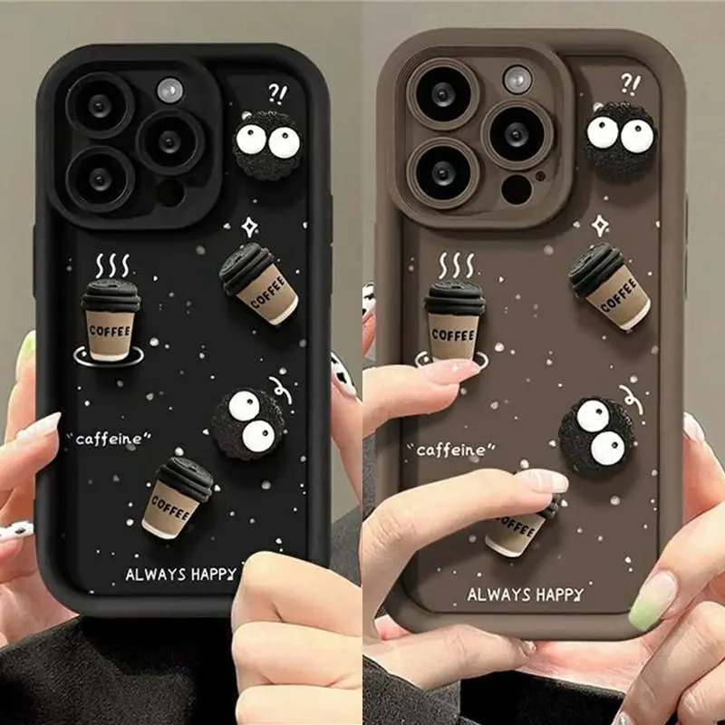 Cute 3D Coffee Silikone Puzdet pre Huawei Honor 90 8x X9 5G Y7A Nova 5i 5T 7 9 Pro Se P50 Y9S Y9 Prime 2019 Karikačný kryt