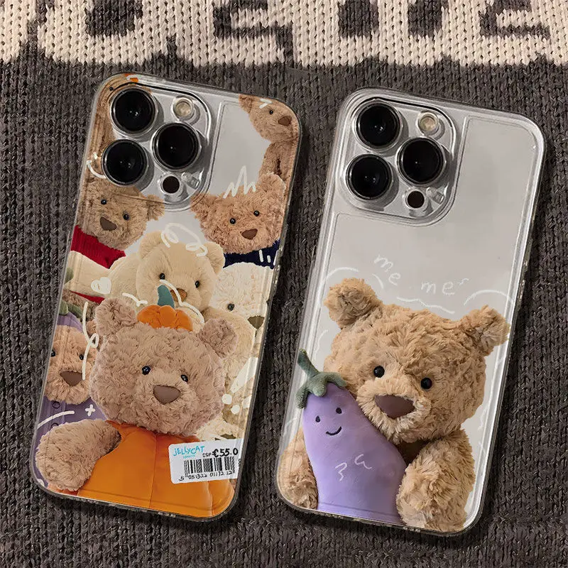 Cute Barcelo Bear Telefón puzdro pre Motorola Moto G9 G22 G32 G53 G30 G71 G72 G73 Edge 40 Pro Soft Transparent TPU zadný kryt TPU
