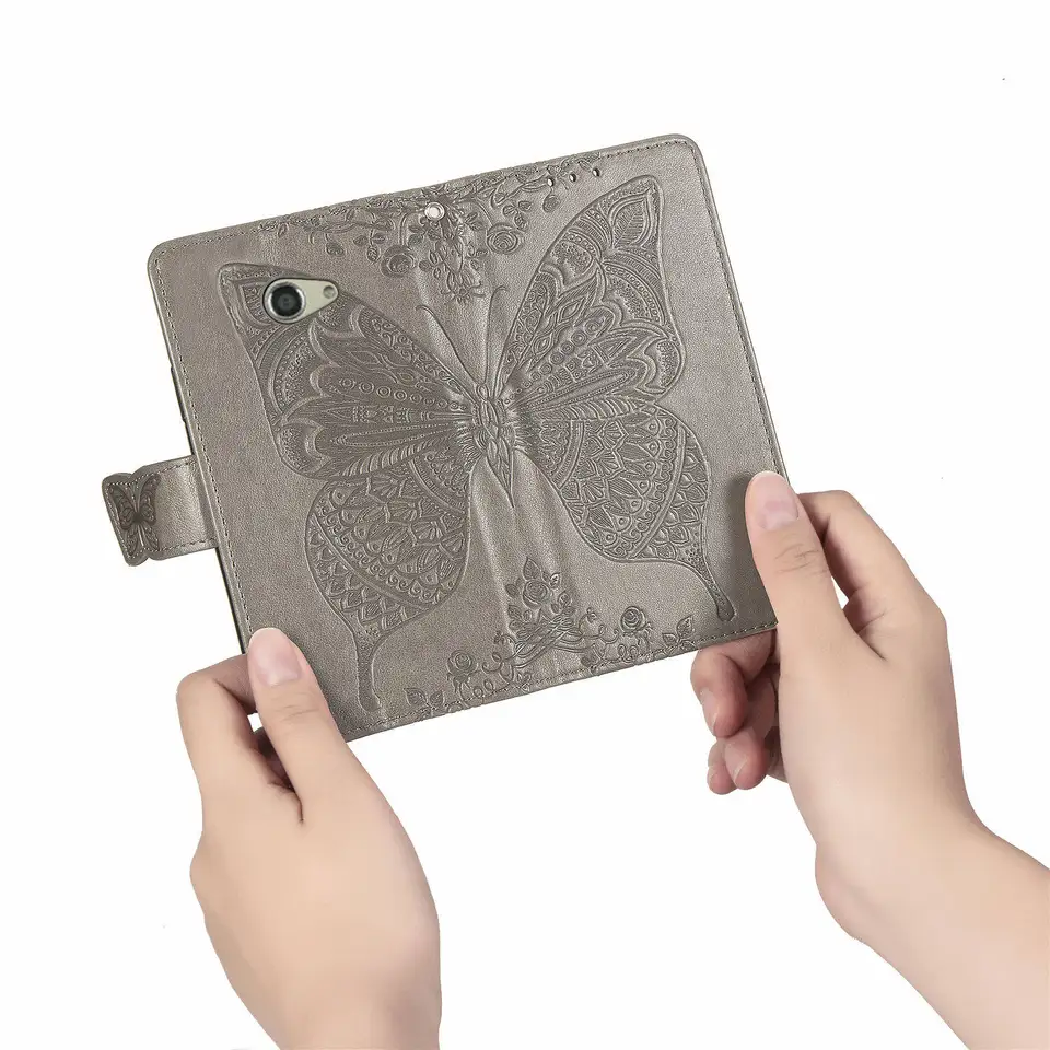 Cute Butterfly puzdro pre Kyocera Basio 4 Kyv47 (5.6in) Kryt kníh koženej peňaženky Kniha čierna pre Kyocera Basio4 Kyv-47