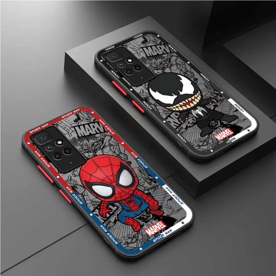 Cute Cool Marvel Venom Hulks Matte Case pre Xiaomi Redmi Poznámka 7 10 5G 9S 12C 12proplus 13 10S 9 10Pro 12S 8 12 5G 8T Telefónový kryt