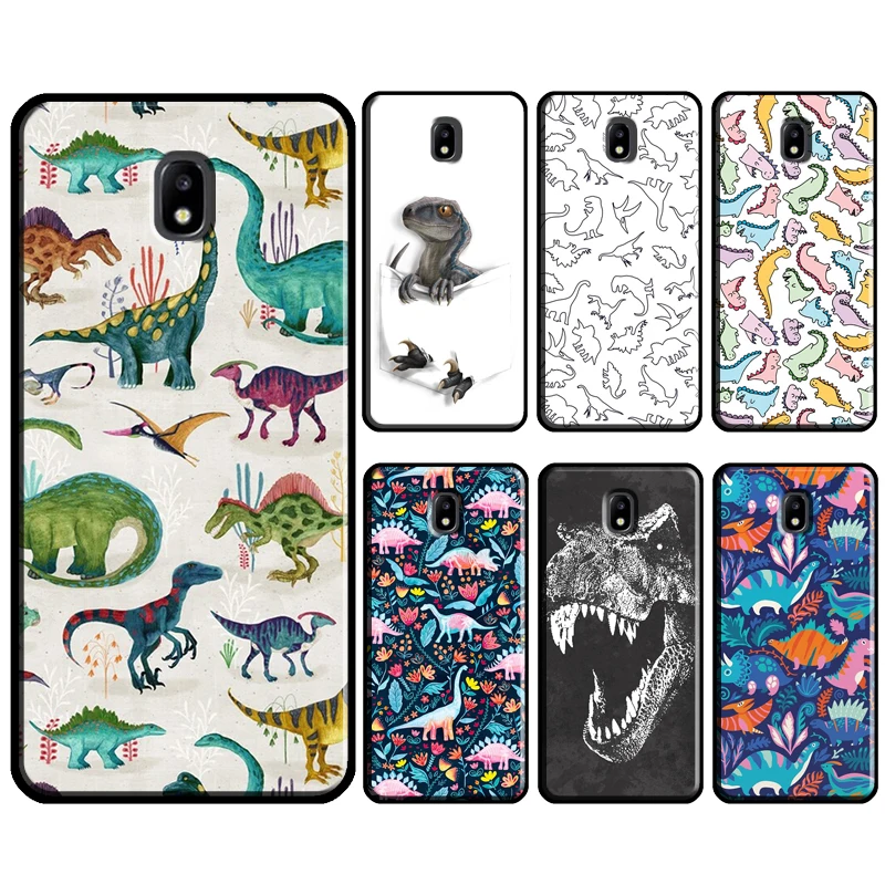 Cute Dino Dinosaur Fundas Cover pre Samsung Galaxy J3 J7 J7 2016 A3 A5 2017 J4 J6 A6 A8 Plus J8 2018 Bumper