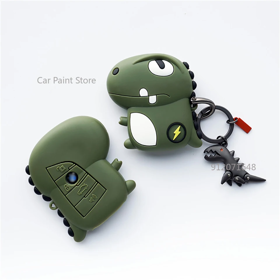 Cute Dinosaur Car Key Fob Cover Case pre BMW 3 5 Series E46 E92 E93 E30 E36 E39 E46 E70 X4 X5 X1 G30 PU Automatické puzdro pre BMW