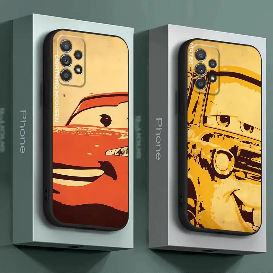 Cute Disney Lightning McQueen Telefon Case pre Samsung Galaxy A51 A52S A54 A55 A71 A72 A73 A21S A31 A41 A16 A50S A70S