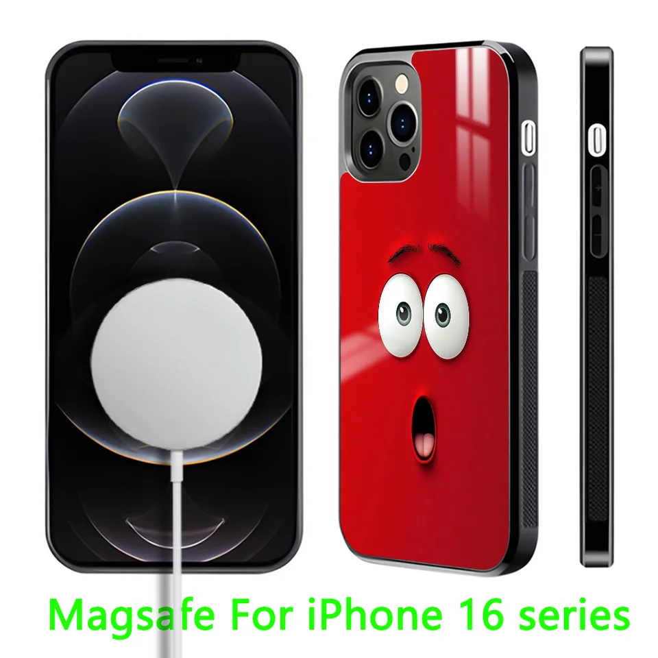 Cute Funny telefón pre iPhone 16 15 14 13 Pro Max Plus Mini Magnetic Magsafe Wireless Cover