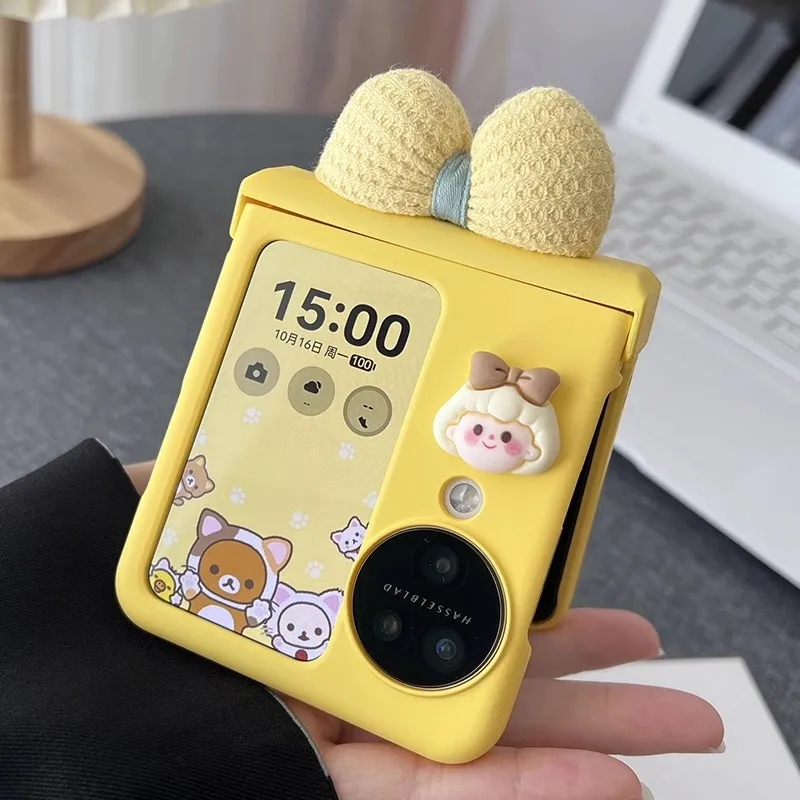 Cute Girl Bow Puzdia pre prípady Oppo Nájsť n2 flip záves N3 flip case