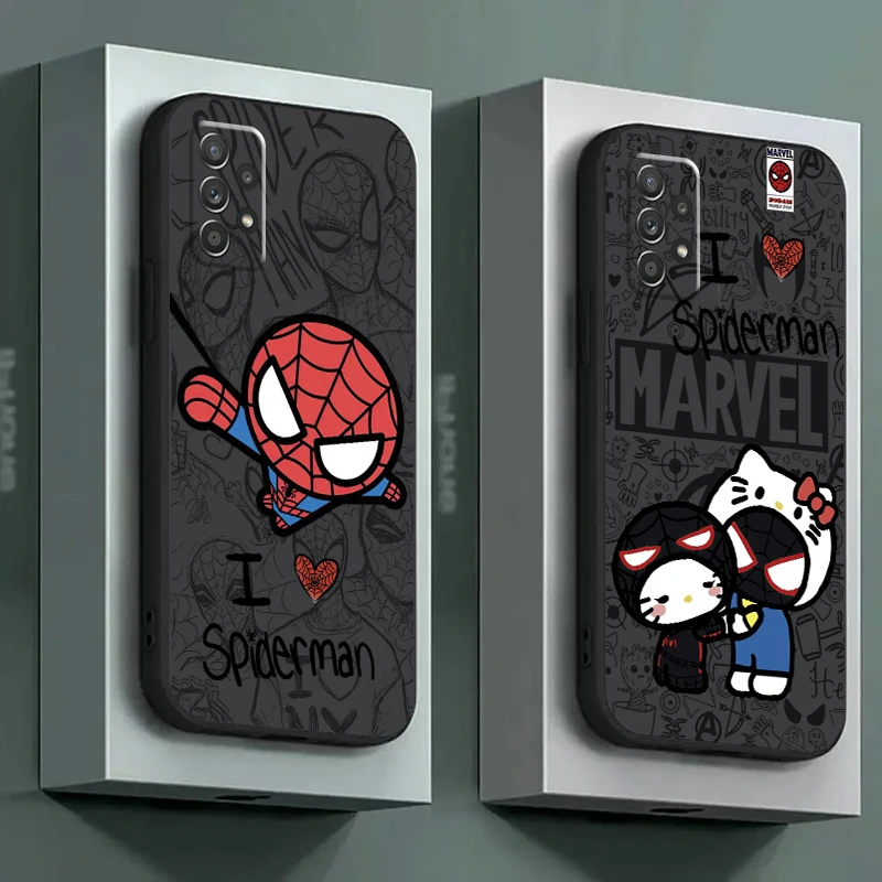 Cute Hello Kitty Spiderman pre Samsung Galaxy A73 A72 A71 A55 A54 A53 A52 A34 A33 A32 A22 A23 A24 A25 A25 A15 A13 A13 A05