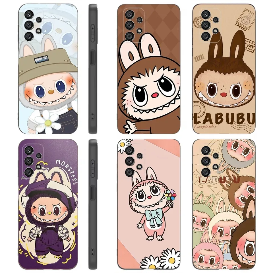Cute LaBubu Graffiti Art Phone pre Samsung Galaxy A91, A80, A73, A72, A71, A53A52, A32, A31A22, A21S, A20, Black Cover