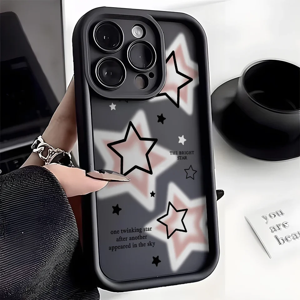 Cute Pink Stars Telefón pre puzdro pre Oppo A98 A95 A94 A78 A76 A74 A72 A60 A58 A57 A54 A53 A38 A33 A32 A17 A16 A16 A15