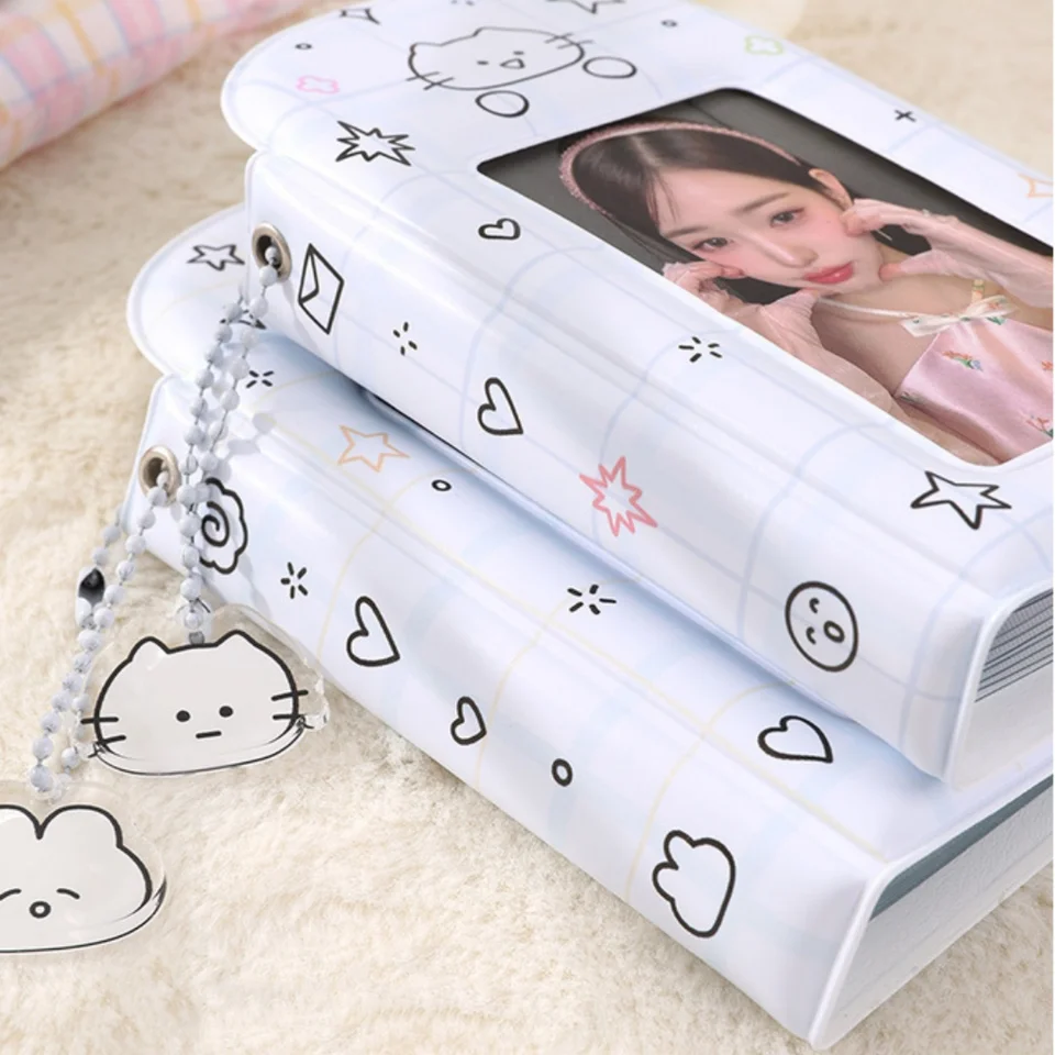 Cute Rabbit Cat Fit Foto album 3 palce 28 vreciek Photo karta držiteľ idol karty Binder zbierka kniha