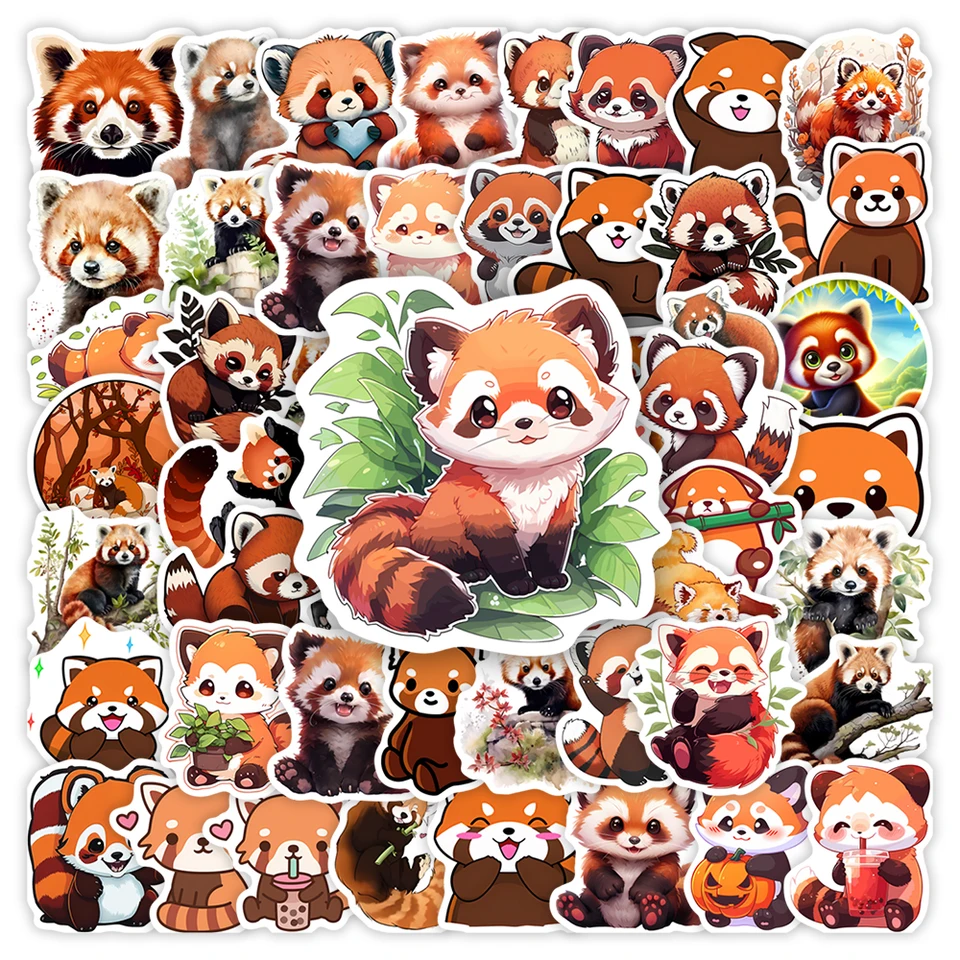Cute Red Panda Ailurus Stickers Kawaii Art Clipart Darček pre hračku pre vodotesný nálepky pre notebook pre notebook Telefón fľaša na fľašu