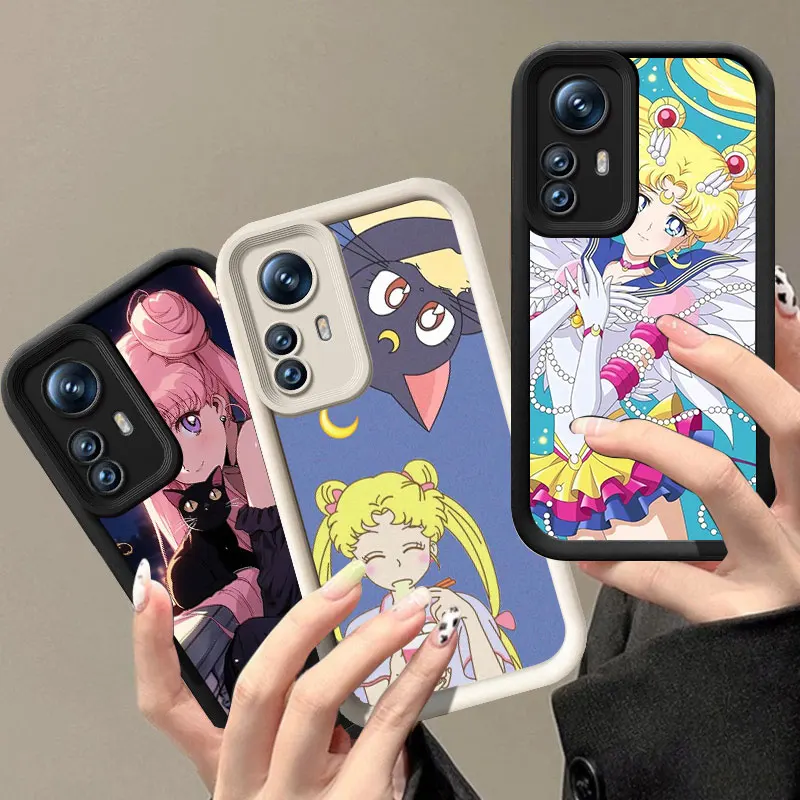 Cute Sailor Moon Telefón puzdro pre Xiaomi 11i 11 Lite 12 14t Redmi Note 10 11 11T 12 13 Pro 5g Plus 11s 12s