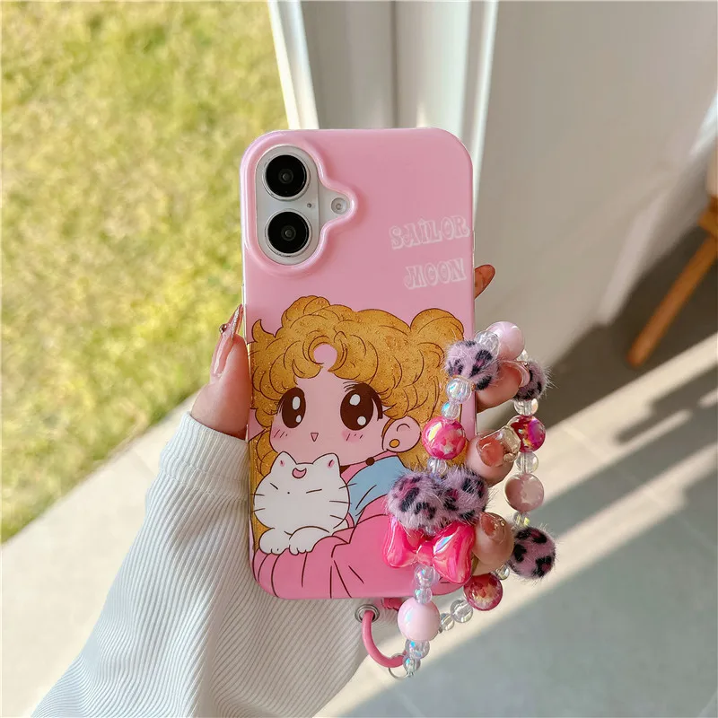 Cute Sailors Moons Moons Pase pre iPhone 13 14 15 16 Pro Max 15Pro 16Pro 14Pro 13Pro Tsukino Usagi Girls Cover Capa