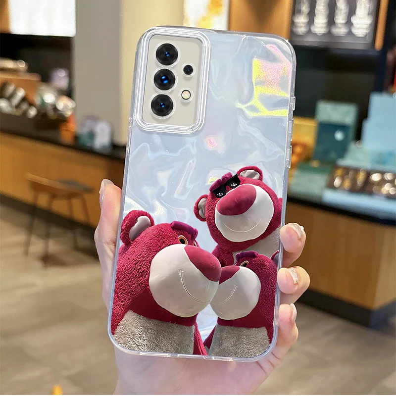 Cute Strawberry Bear Lotso Cartoon Case pre puzdro pre Samsung Galaxy S24 S23 S22 S21 plus ultra A73 A72 A71 A55 A54 SOCPORPORPPROUT