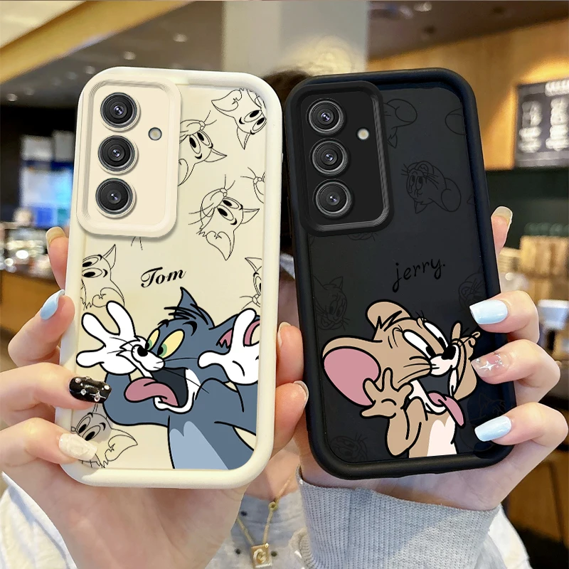 Cute T-T-T-Tom a J-Jerry Phone pre puzdro pre Samsung Galaxy S25 S24 S23 S21 Ultra Plus S23 S21 S20 FE A55 A54 A53 A53 A52s